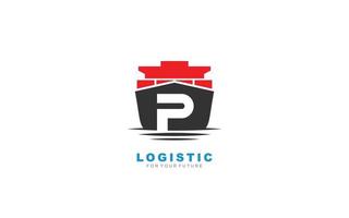 p logo logistique pour la société de marque. illustration vectorielle de modèle d'expédition pour votre marque. vecteur