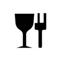 illustration d'icône de glyphe de verre avec fourchette. adapté à l'icône de matériau de qualité alimentaire. icône liée à l'emballage. conception vectorielle simple modifiable. pixel parfait à 32 x 32 vecteur