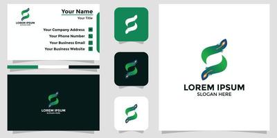 logo design lettre s et carte de visite vecteur