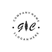 initiale g lettre logo élégant entreprise marque luxe vecteur
