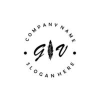 initiale gv lettre logo élégant entreprise marque luxe vecteur