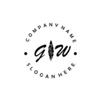 initiale gw lettre logo élégant entreprise marque luxe vecteur