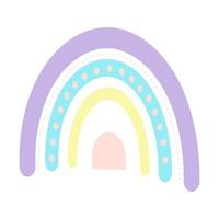 arc-en-ciel bohème pastel. imprimé scandinave pour baby shower, crèche, salle de jeux, anniversaire, fête d'enfants et autres. vecteur