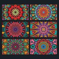 collection de bannières de mandala décoratives colorées