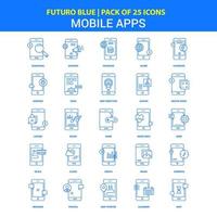 icônes d'applications mobiles pack d'icônes futuro bleu 25 vecteur