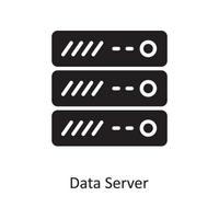 illustration de conception d'icône solide vecteur de serveur de données. symbole de cloud computing sur fond blanc fichier eps 10