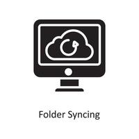 illustration de conception d'icône solide vecteur de synchronisation de dossier. symbole de cloud computing sur fond blanc fichier eps 10