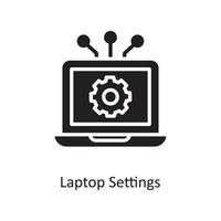 paramètres d'ordinateur portable vecteur illustration de conception d'icône solide. symbole de cloud computing sur fond blanc fichier eps 10
