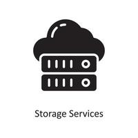 illustration de conception d'icône solide vectorielle de services de stockage. symbole de cloud computing sur fond blanc fichier eps 10 vecteur