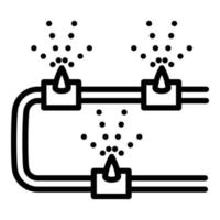 icône de tuyau d'arrosage d'irrigation, style de contour vecteur