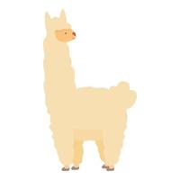 vecteur de dessin animé icône animal lama. sabot du visage