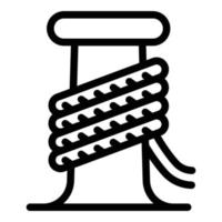 icône de corde de port marin, style de contour vecteur