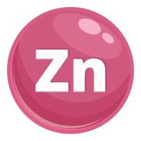 vecteur de dessin animé icône capsule zn. nourriture minérale