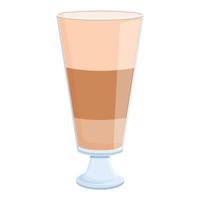 icône de verre de café latte, style cartoon vecteur