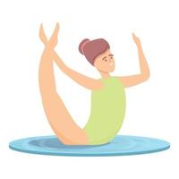 vecteur de dessin animé d'icône de natation synchro enfant. équipe de l'eau