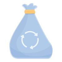 icône de sac fermé en plastique biodégradable, style cartoon vecteur