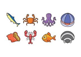 Icônes gratuites de fruits de mer