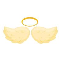 icône d'ailes spirituelles, style cartoon vecteur