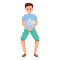 icône de squats de volley-ball, style cartoon vecteur