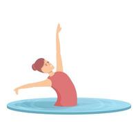 vecteur de dessin animé d'icône de nageur synchronisé. ballet sportif