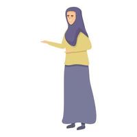 vecteur de dessin animé d'icône de professeur musulman. école en ligne