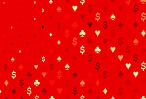 modèle vectoriel rouge clair avec des symboles de poker.