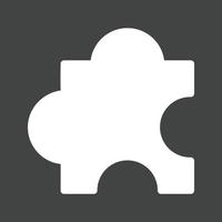 icône inversée de glyphe de pièce de puzzle vecteur