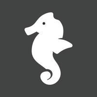 icône inversée de glyphe de cheval de mer vecteur