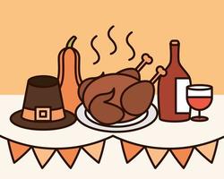 composition de célébration du jour de Thanksgiving vecteur