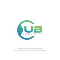 ub lettre initiale ligne circulaire modèle de logo vecteur avec dégradé de couleurs