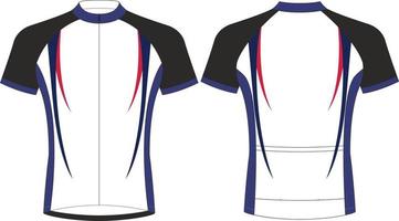 maillots de cyclisme, modèle de maquette de sport à manches courtes, maquette de veste à glissière uniforme de cyclisme, fichiers eps vectoriels complets vecteur