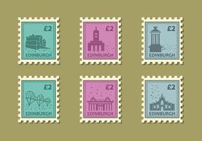 Vector Illustration Stamp bâtiment Edinburg Vintage