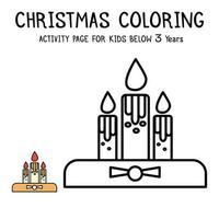 Livre d'activités de coloriage de Noël pour les enfants de moins de 3 ans vecteur