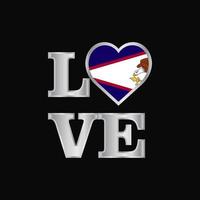 amour typographie drapeau samoa américain conception vecteur beau lettrage