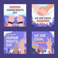 publication sur les réseaux sociaux de la journée des droits de l'homme vecteur