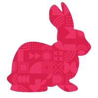 lapin lumineux simple abstrait géométrique, illustrations de lapin. nouvel an chinois 2023 année du lapin, symbole du zodiaque chinois. vecteur