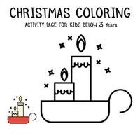 Livre d'activités de coloriage de Noël pour les enfants de moins de 3 ans vecteur