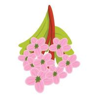 icône de fleur d'aubépine de printemps, style cartoon vecteur