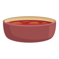 vecteur de dessin animé d'icône de soupe rouge. repas du soir