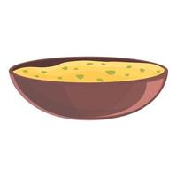 vecteur de dessin animé d'icône de soupe de haricots. bol de haricots