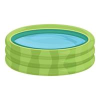 vecteur de dessin animé d'icône de piscine gonflable verte. maison aquatique