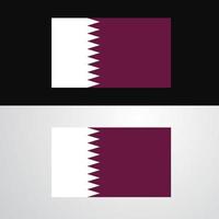 conception de bannière drapeau qatar vecteur