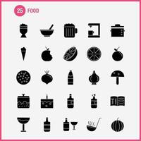 ensemble d'icônes de glyphe solide de nourriture pour l'infographie le kit uxui mobile et la conception d'impression comprennent une bouilloire pot cuisine pot de nourriture nourriture repas cuisine collection infographie moderne logo et pictogramme vect vecteur