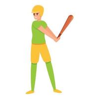 icône d'entraînement de baseball, style cartoon vecteur