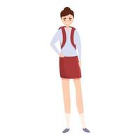 icône d'uniforme scolaire universel, style cartoon vecteur