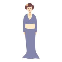 vecteur de dessin animé d'icône d'art de geisha. kimono femme