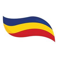 vecteur de dessin animé d'icône de ruban roumain. drapeau roumain