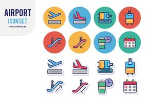 Aéroport Icon Set vecteur