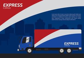 Blanc Rouge et Express Blue Vector gratuit Camion