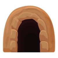icône de tunnel de pierre, style cartoon vecteur